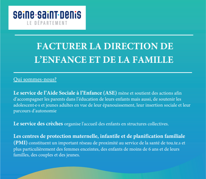 Facturer la Direction de l'Enfance et de la Famille 